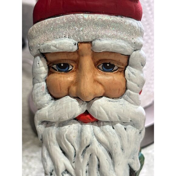 Fireplace Match Stick Holder Santa Claus Ceramic Hanger Sparkles Hat Holly Berry - Picture 7 of 11